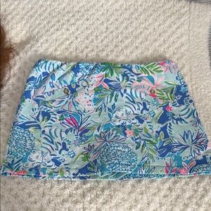 Lily Pulitzer Girls Floral Blue Skort